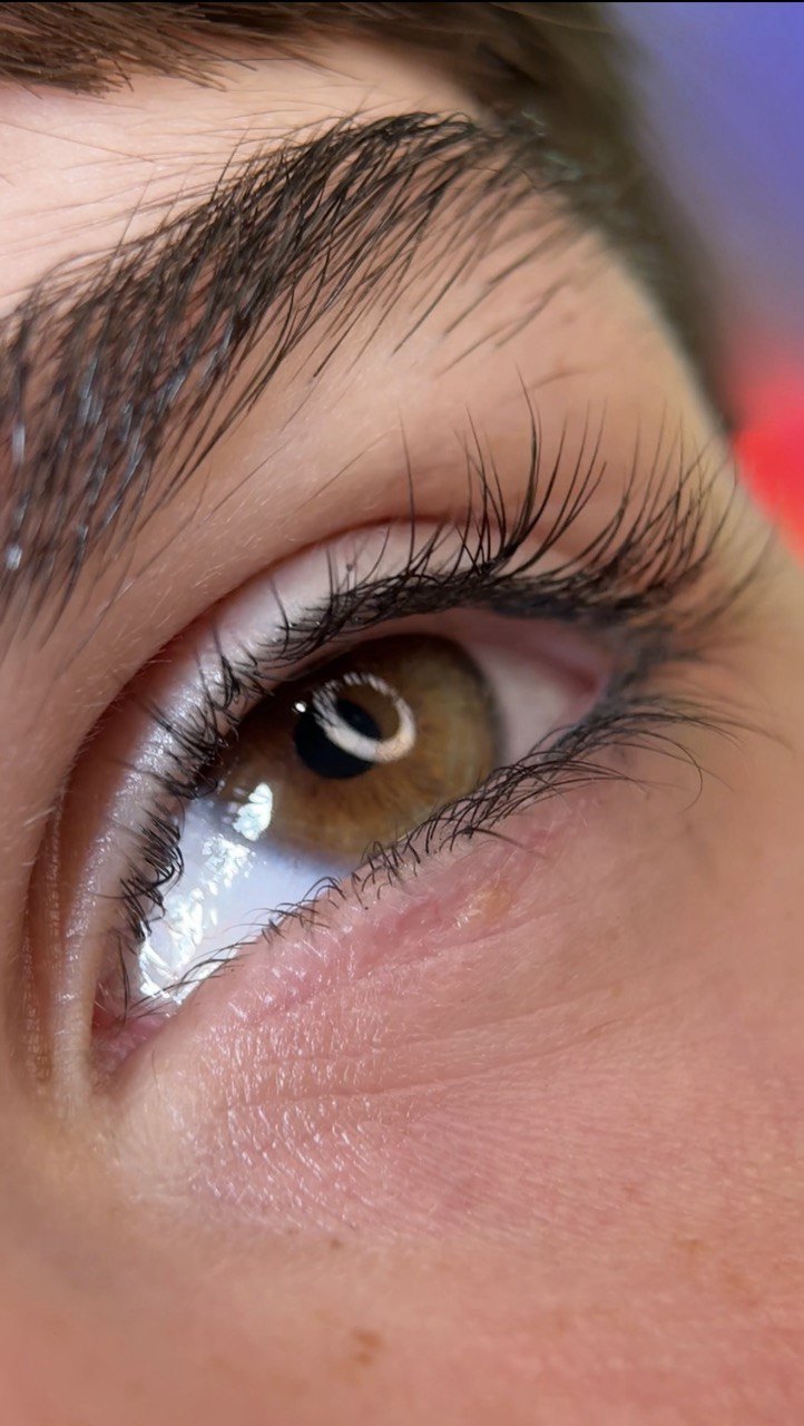 Before — straight lashes