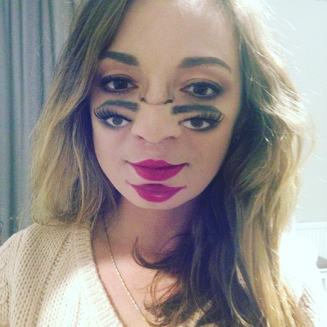 Don't look her in the eyes ? #makeup @vika_komarik model @iron_irka #makeup #byme #halloweenmakeup #halloween #halloweenmakeup in Sand Diego, CA