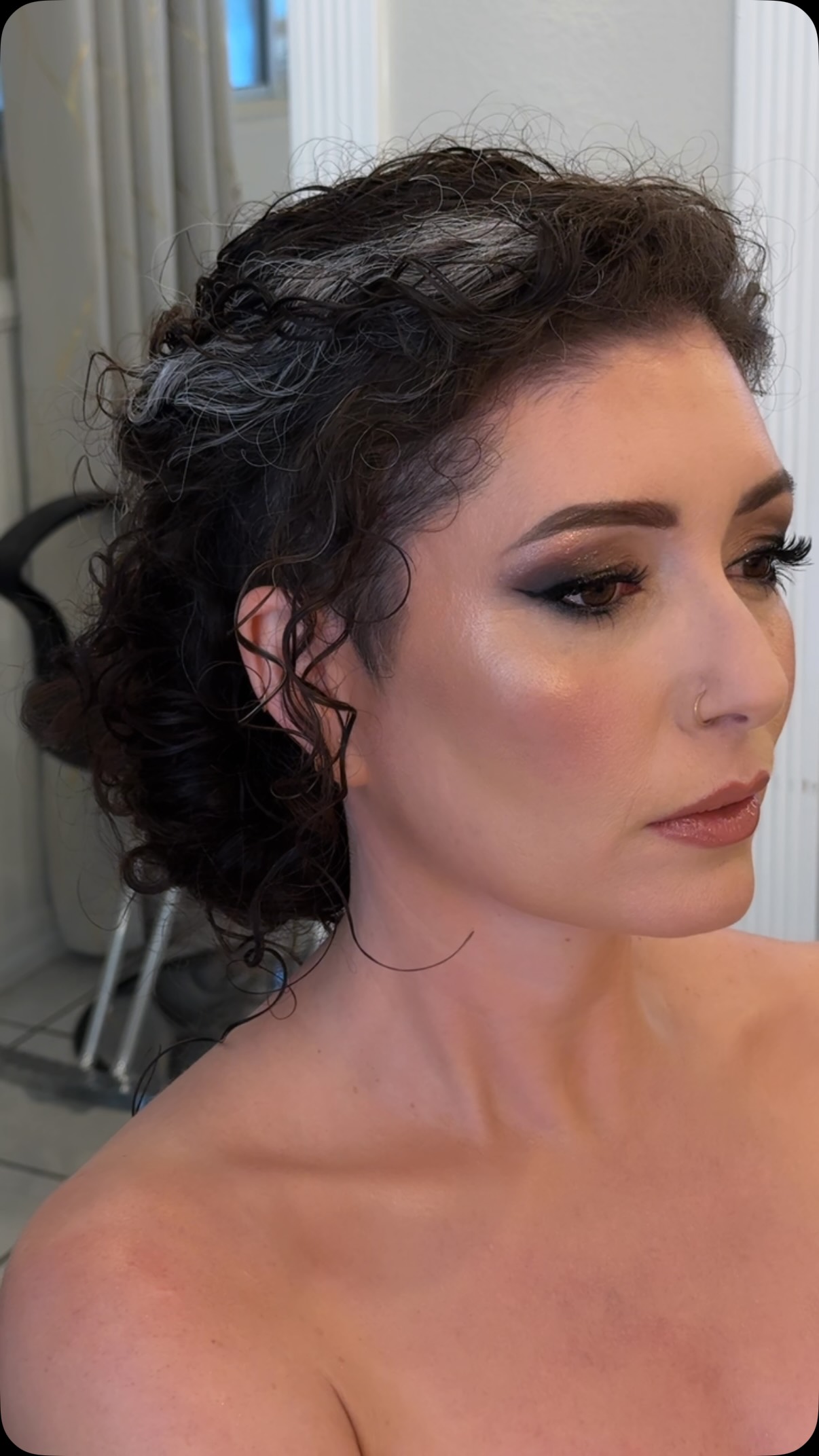 🖤bridal makeup and hairstyle for @ashleyaresnoble 🌷🌷🌷 in Sand Diego, CA
